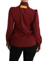 Dolce & Gabbana Elegant Maroon Silk Blend Polo Blouse