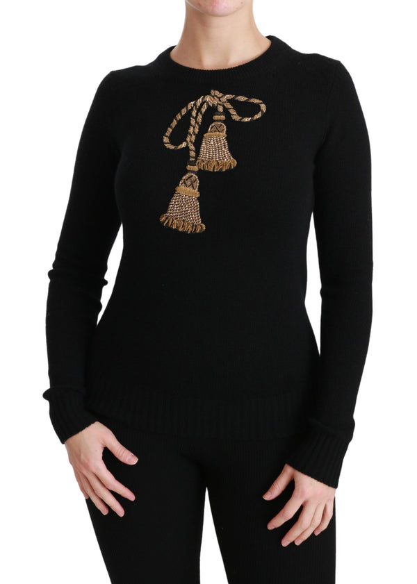 Dolce & Gabbana Elegant Virgin Wool Gold Tassel Sweater