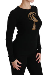 Dolce & Gabbana Elegant Virgin Wool Gold Tassel Sweater