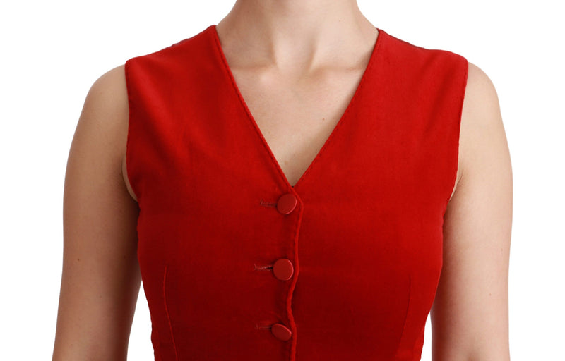 Dolce & Gabbana Elegant Red Sleeveless Silk Blend Vest