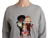 Dolce & Gabbana Elegant Multicolor Embroidered Crew-neck Sweater