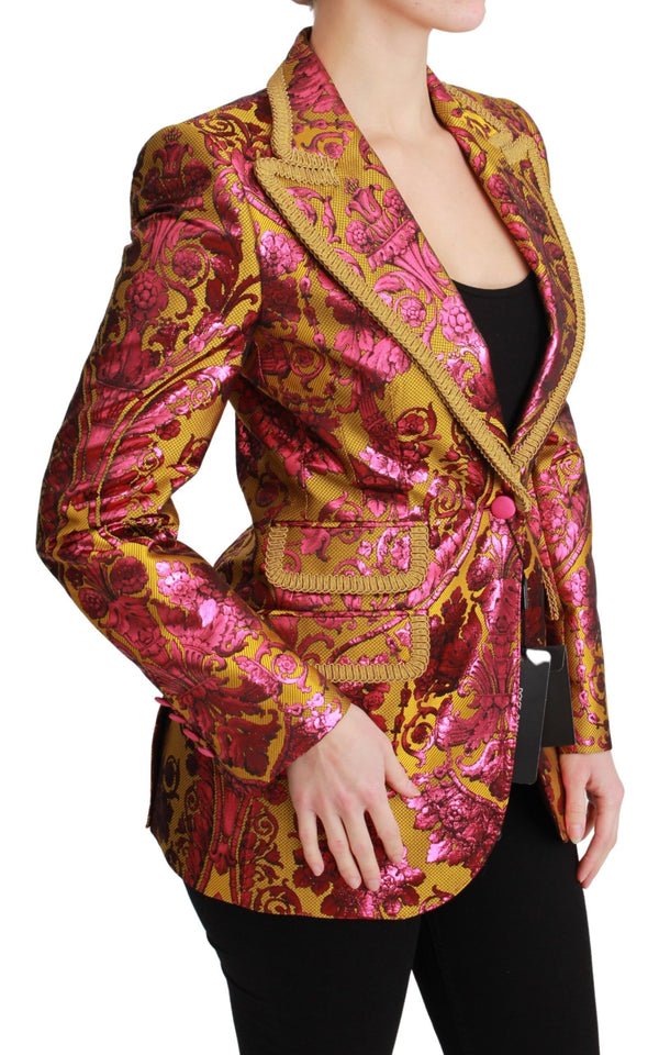 Dolce & Gabbana Floral Jacquard Blazer with Silk Lining