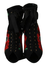 Dolce & Gabbana Elegant Floral Heel Booties