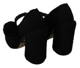 Dolce & Gabbana Chic Black Wool-Knitted Mary Janes Pumps