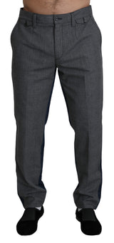 Dolce & Gabbana Sleek Two-Tone Cotton Trousers