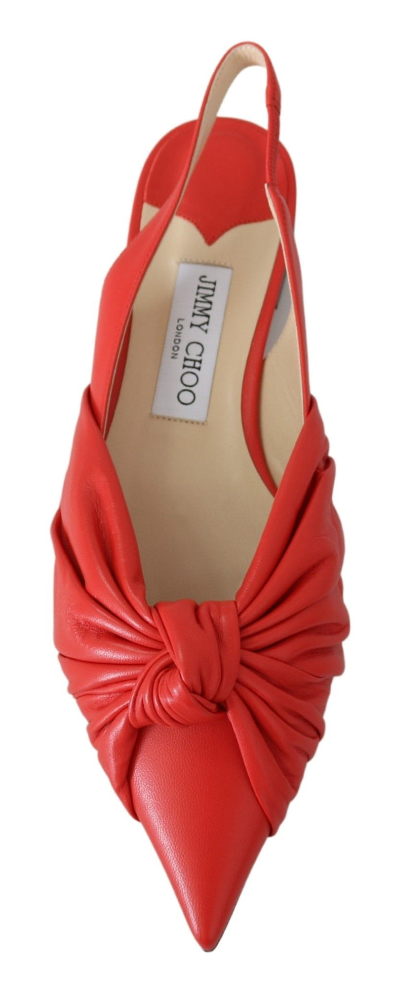 Jimmy Choo Chic Red Pointed Toe Leather Flats