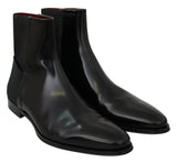 Dolce & Gabbana Elegant Black Leather Chelsea Boots