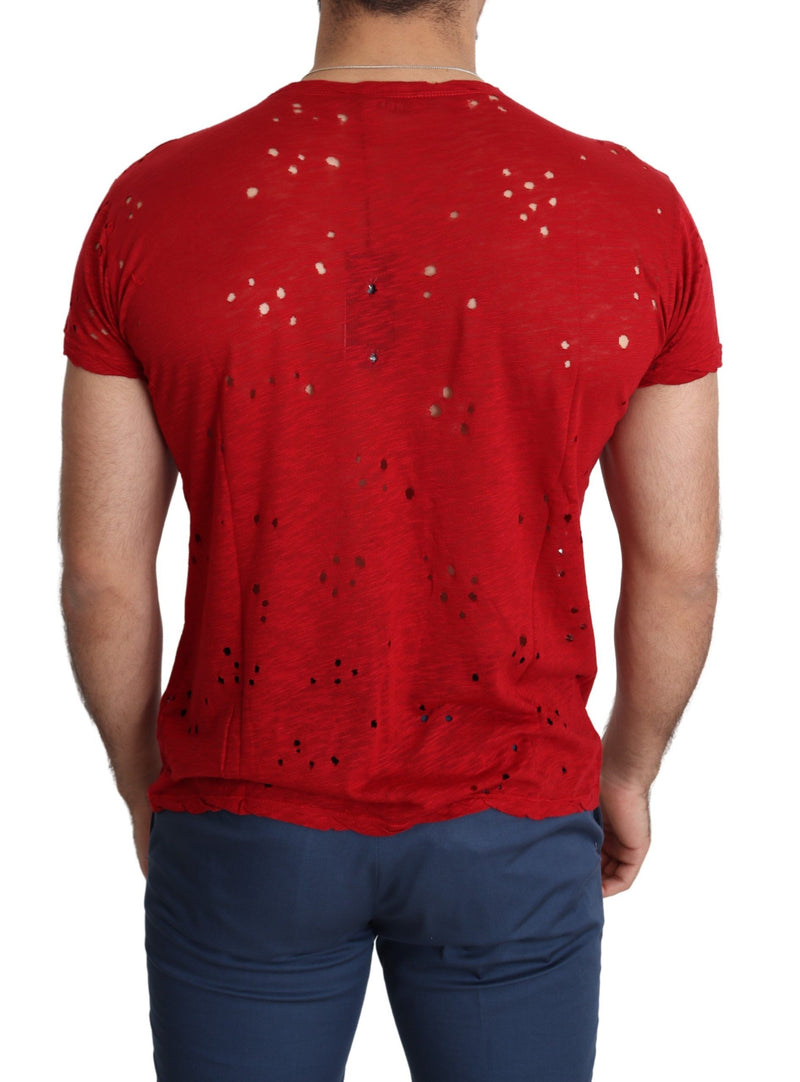 Guess Radiant Red Cotton Stretch T-Shirt