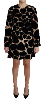 Dolce & Gabbana Chic Giraffe Print Shift Mini Dress