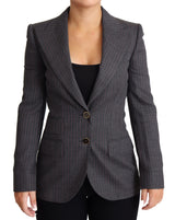 Dolce & Gabbana Elegant Gray Stretch Wool Blazer