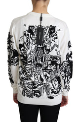 Dolce & Gabbana Embroidered Graffiti Pullover in Virgin Wool