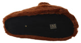 Dolce & Gabbana Teddy Bear Embellished Brown Loafers