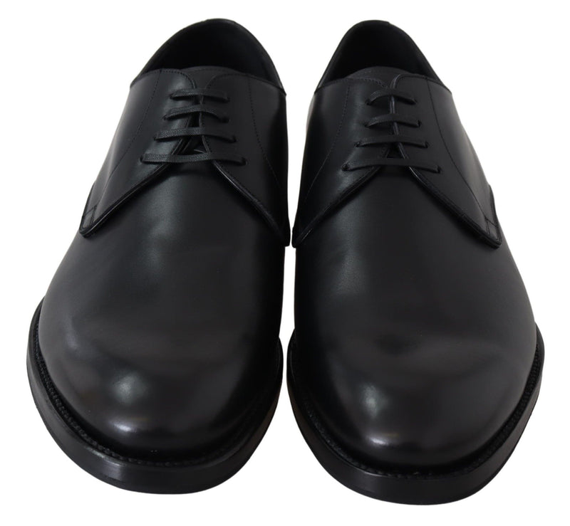 Dolce & Gabbana Elegant Black Leather Derby Dress Shoes