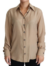 Dolce & Gabbana Elegant Beige Silk Shirt