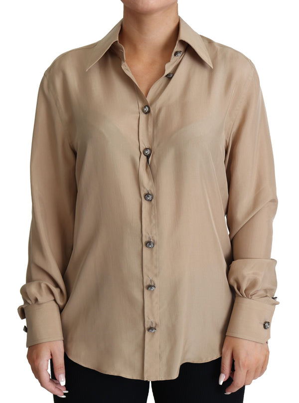 Dolce & Gabbana Elegant Beige Silk Shirt