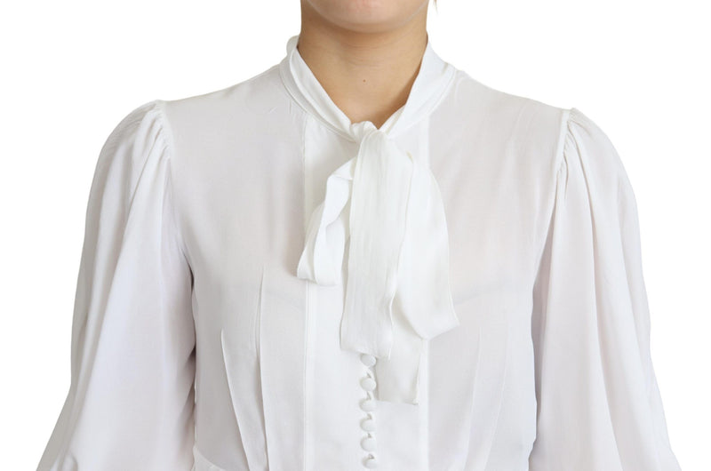 Dolce & Gabbana Elegant Snow-White Viscose Blouse