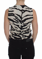 Dolce & Gabbana Zebra Print Cashmere Sleeveless Top