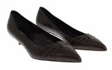 Dolce & Gabbana Chic Brown Leather Kitten Heel Pumps