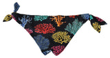 Dolce & Gabbana Chic Black Side-Tie Coral Print Bikini Bottom