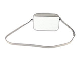 Michael Kors Jet Set Item Large East West Signature Leather Zip Chain Crossbody Handbag (Bright White Signature)