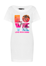 Love Moschino Chic Summer Love Logo White Dress