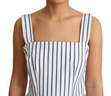 Dolce & Gabbana Elegant Sleeveless A-Line Striped Dress