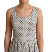 Dolce & Gabbana Polka-Dotted Beige Sleeveless A-line Dress