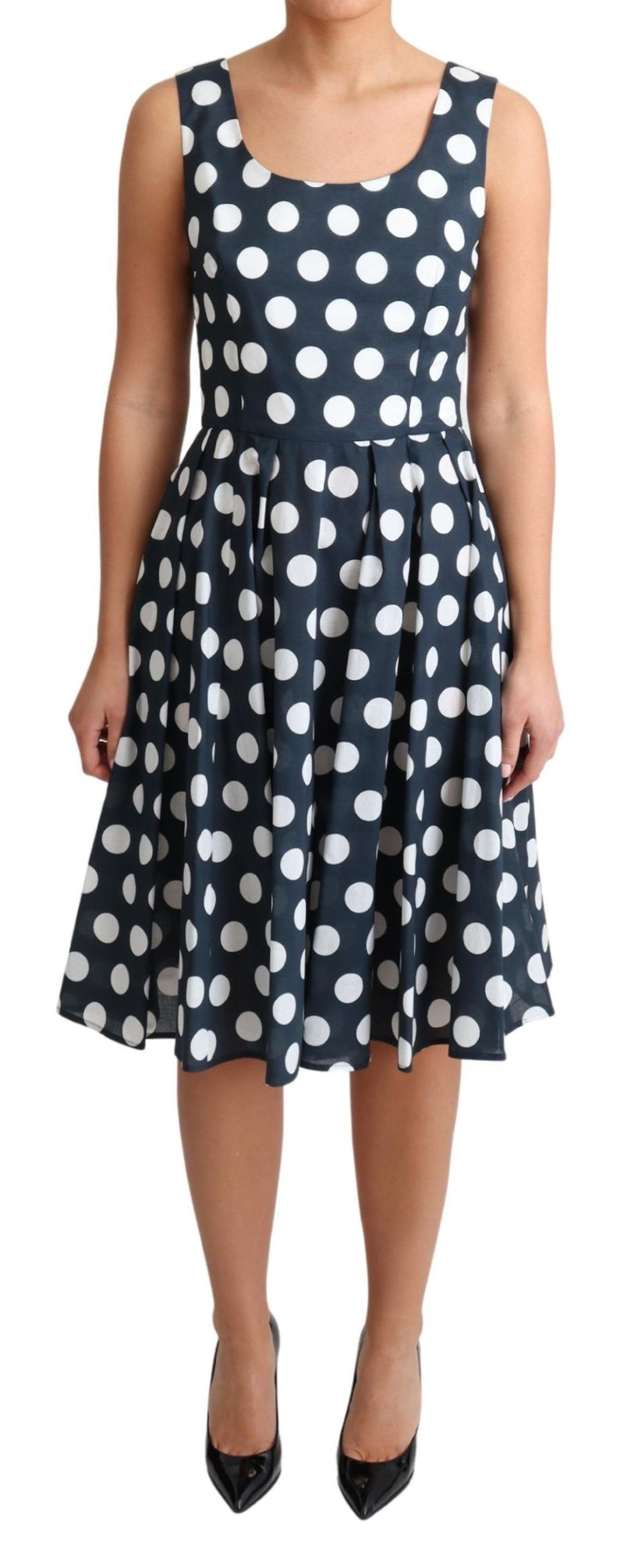 Dolce & Gabbana Polka Dotted A-Line Sleeveless Dress