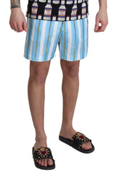 Dolce & Gabbana Chic Striped Expandable Swim Shorts