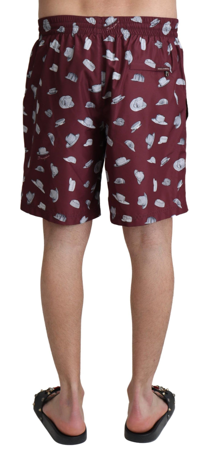 Dolce & Gabbana Elegant Maroon Beachwear Trunks