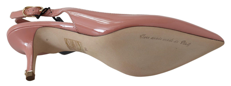 Dolce & Gabbana Elegant Pink Patent Leather Slingback Heels