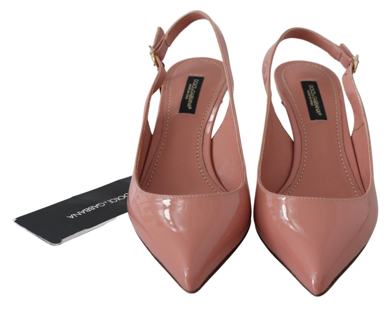 Dolce & Gabbana Elegant Pink Patent Leather Slingback Heels