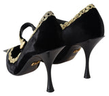 Dolce & Gabbana Elegant Velvet Patent Embroidered Pumps