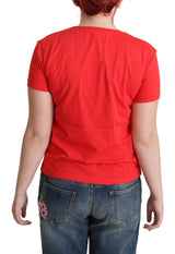 Moschino Chic Red Graphic Cotton Tee