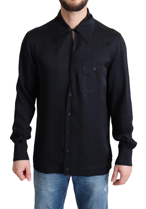 Dolce & Gabbana Elegant Jacquard Silk Casual Shirt