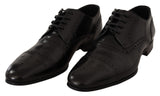 Dolce & Gabbana Elegant Black Leather Derby Oxford Shoes