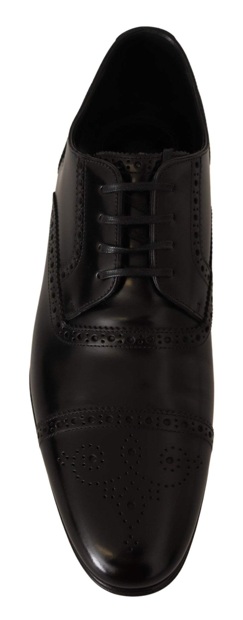 Dolce & Gabbana Elegant Black Leather Derby Oxford Shoes