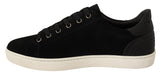 Dolce & Gabbana Elegant Black Leather & Suede Sneakers