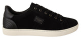 Dolce & Gabbana Elegant Black Leather & Suede Sneakers