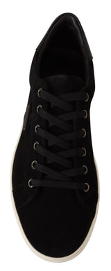 Dolce & Gabbana Elegant Black Leather & Suede Sneakers