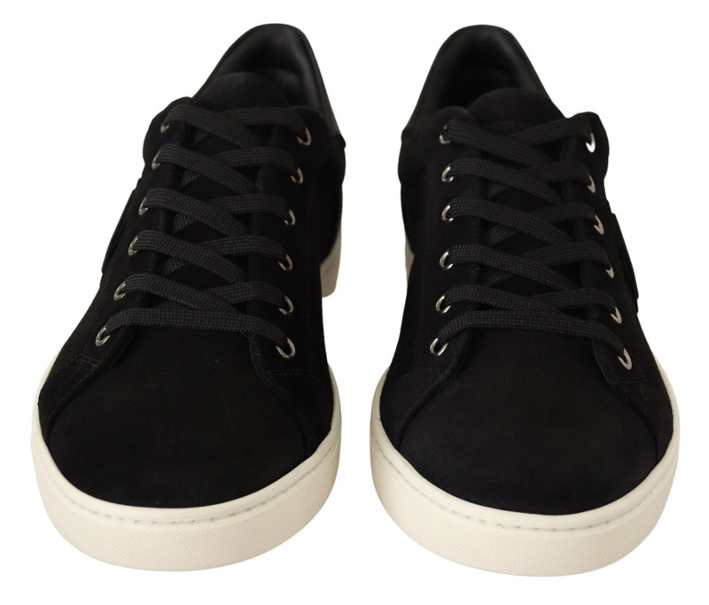 Dolce & Gabbana Elegant Black Leather & Suede Sneakers