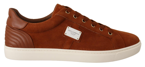 Dolce & Gabbana Elegant Light Brown Leather Sneakers