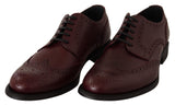 Dolce & Gabbana Elegant Bordeaux Leather Derby Shoes