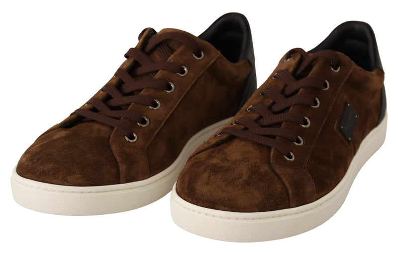 Dolce & Gabbana Elegant Leather Casual Sneakers in Brown