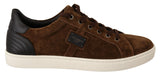 Dolce & Gabbana Elegant Leather Casual Sneakers in Brown