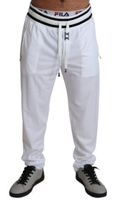 Dolce & Gabbana Elegant White Jogging Pants with Logo Patch