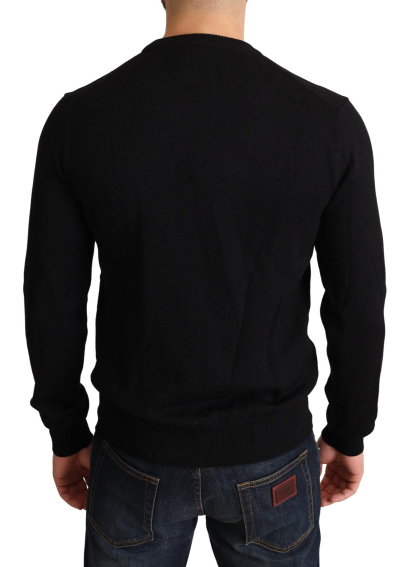 Dolce & Gabbana Stunning Black Wool Pullover Sweater