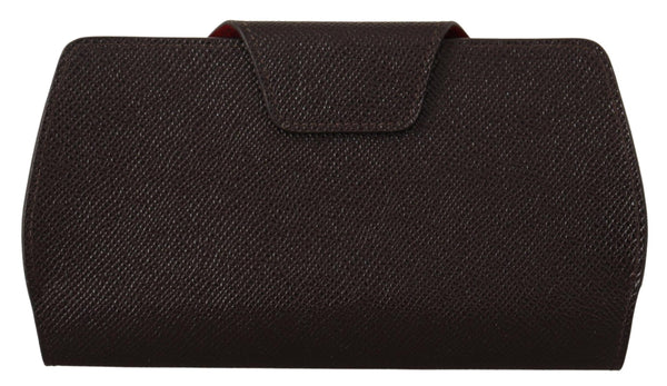 Dolce & Gabbana Elegant Bordeaux Leather Sunglasses Pouch