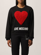 Love Moschino Chic Red Logo Sweatshirt - Pure Cotton Comfort