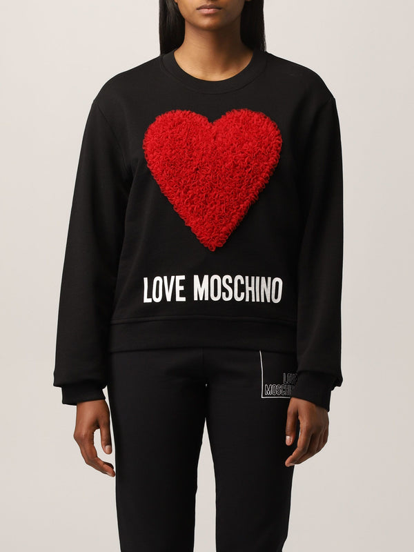 Love Moschino Chic Red Logo Sweatshirt - Pure Cotton Comfort